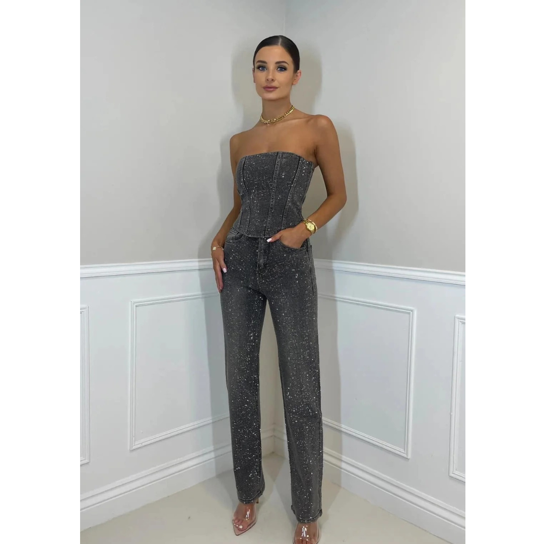 Hannah | Damen Elegante Zweiteiler mit High Waist Hose