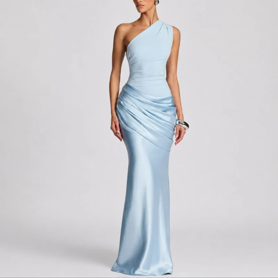 Hannah | Damen Herbst Maxikleid für Hochzeitsgäste mit Schlitz