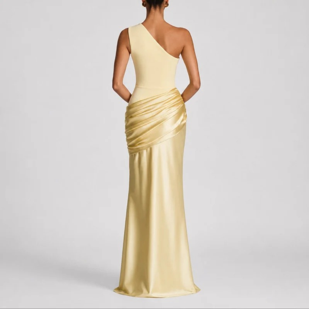 Hannah | Damen Herbst Maxikleid für Hochzeitsgäste mit Schlitz