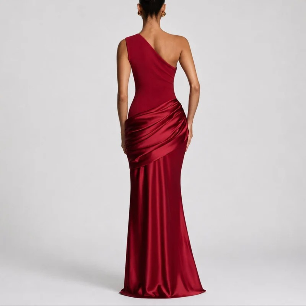 Hannah | Damen Herbst Maxikleid für Hochzeitsgäste mit Schlitz