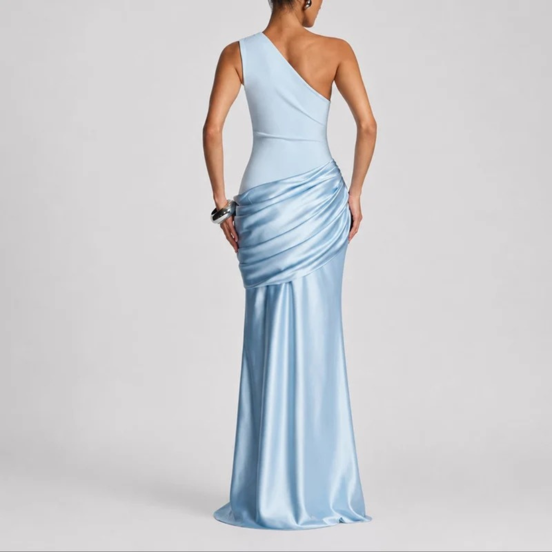 Hannah | Damen Herbst Maxikleid für Hochzeitsgäste mit Schlitz