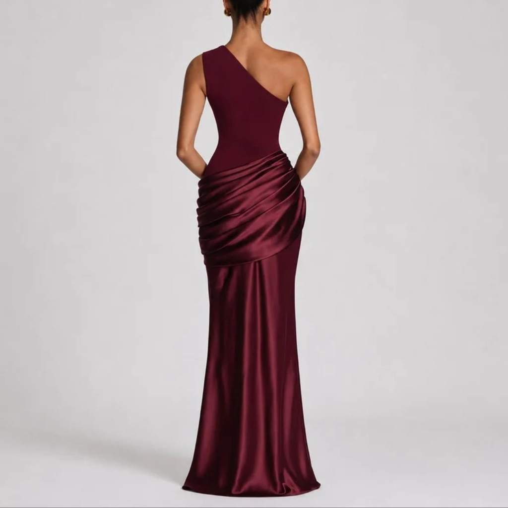 Hannah | Damen Herbst Maxikleid für Hochzeitsgäste mit Schlitz