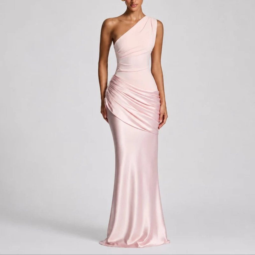 Hannah | Damen Herbst Maxikleid für Hochzeitsgäste mit Schlitz