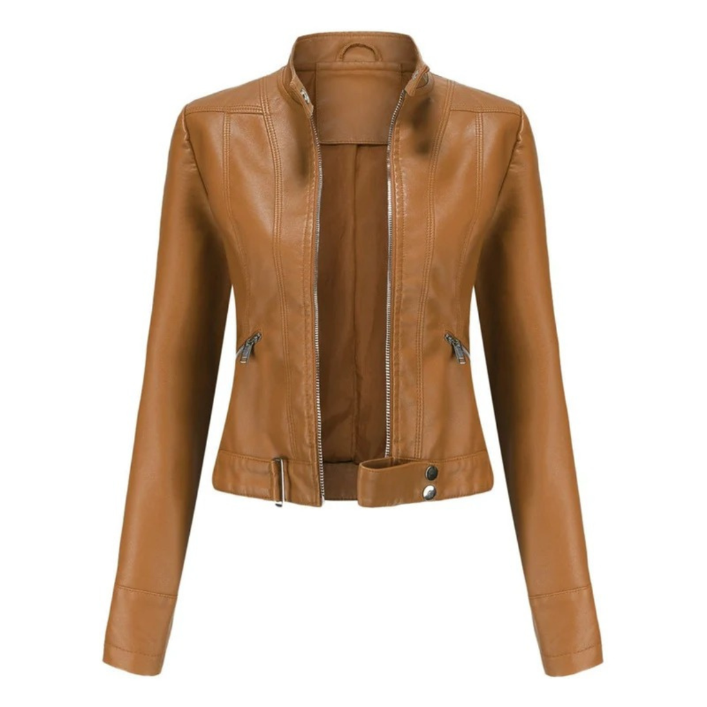 Hannah | Damen Kurze Kunstleder Bikerjacke