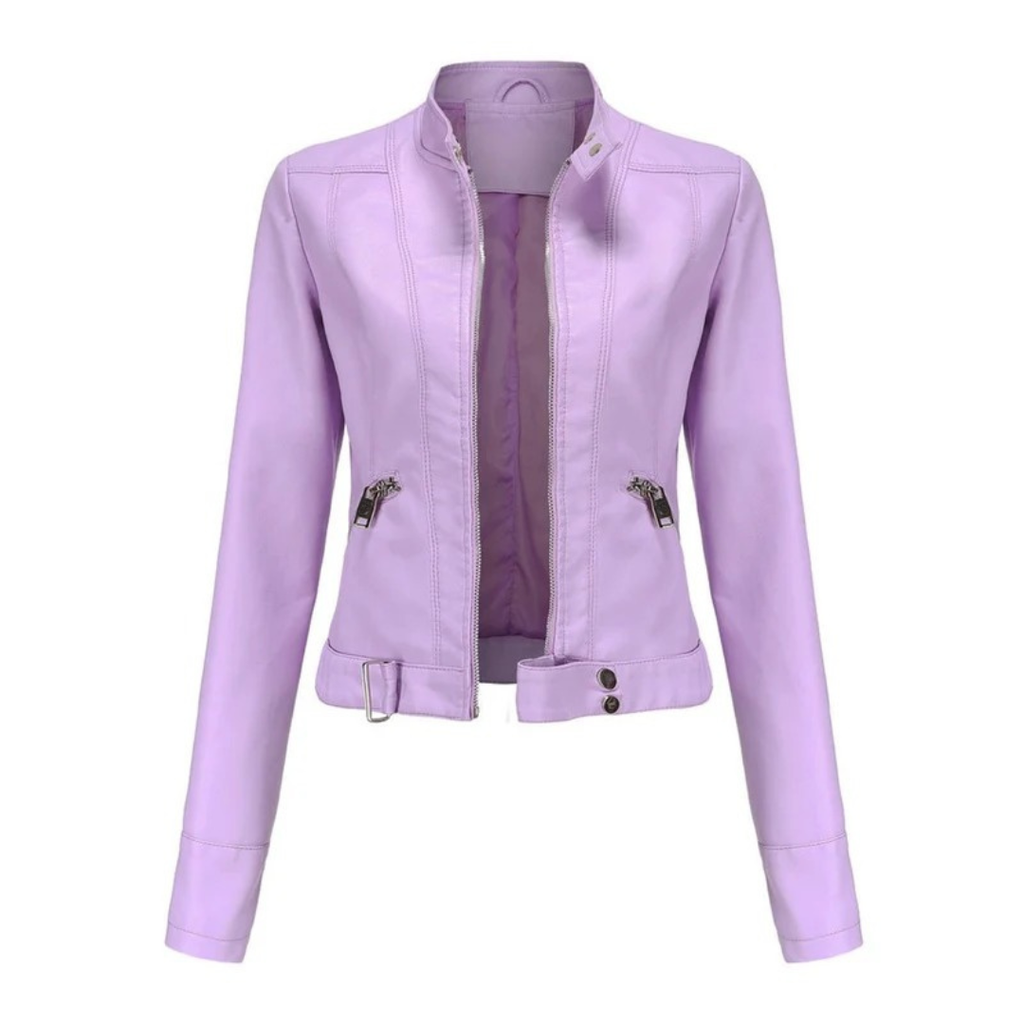 Hannah | Damen Kurze Kunstleder Bikerjacke