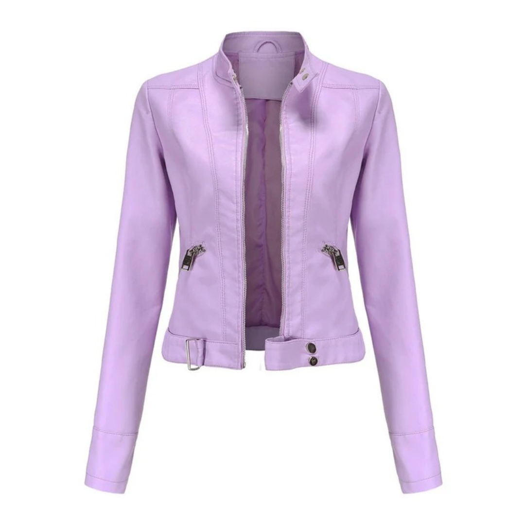 Hannah | Damen Kurze Kunstleder Bikerjacke