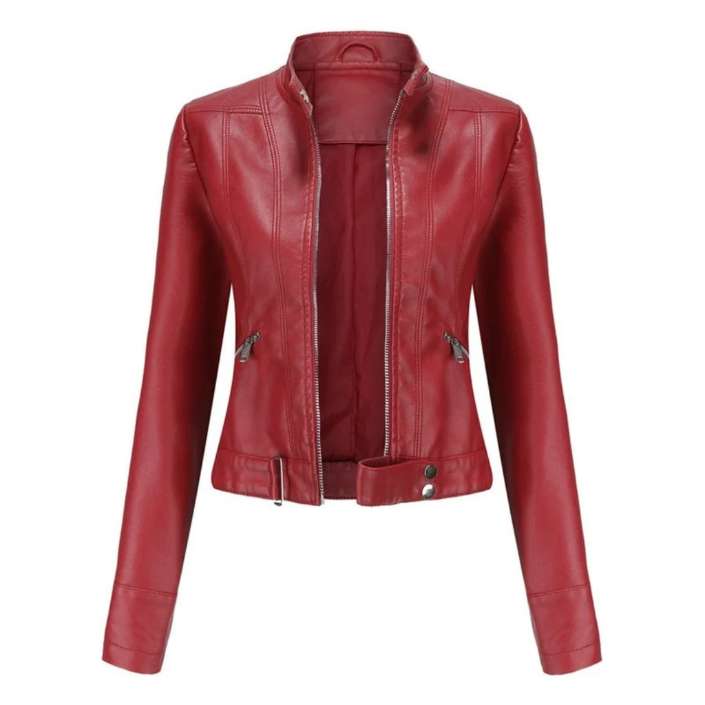 Hannah | Damen Kurze Kunstleder Bikerjacke