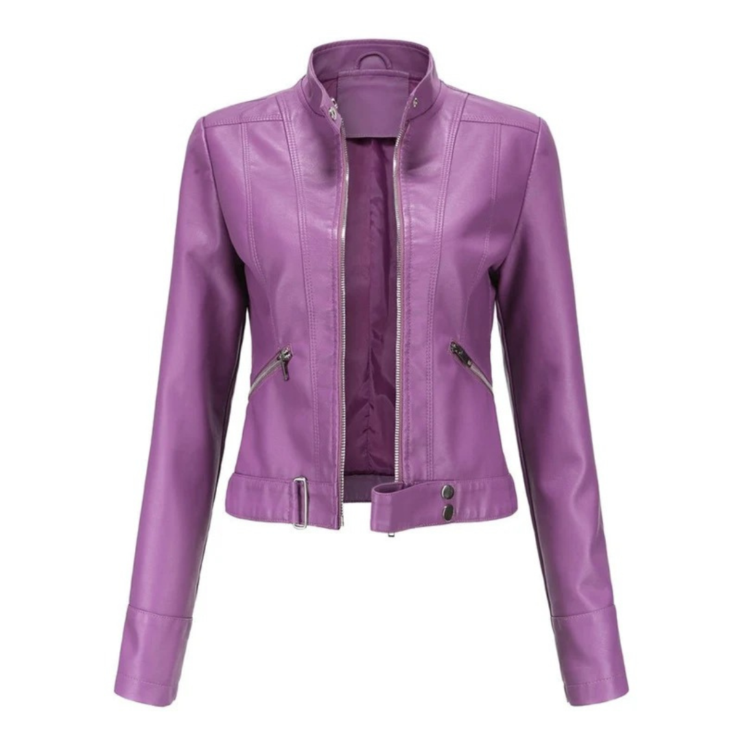 Hannah | Damen Kurze Kunstleder Bikerjacke