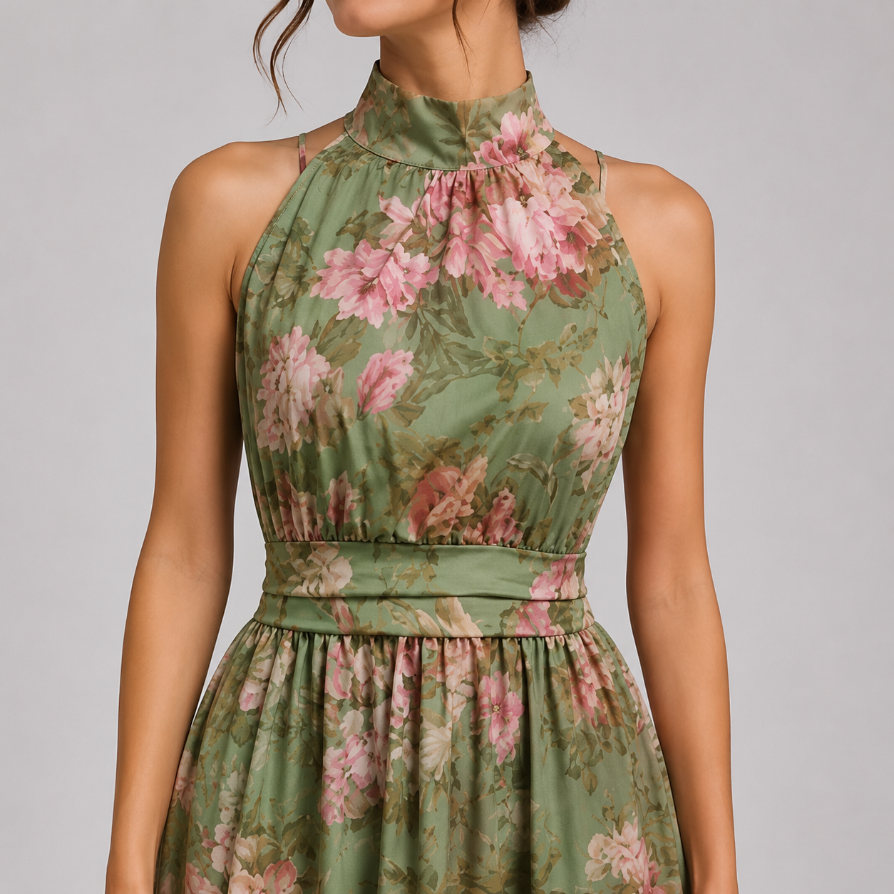 Hanne | Damen Elegant Blumen Maxikleid