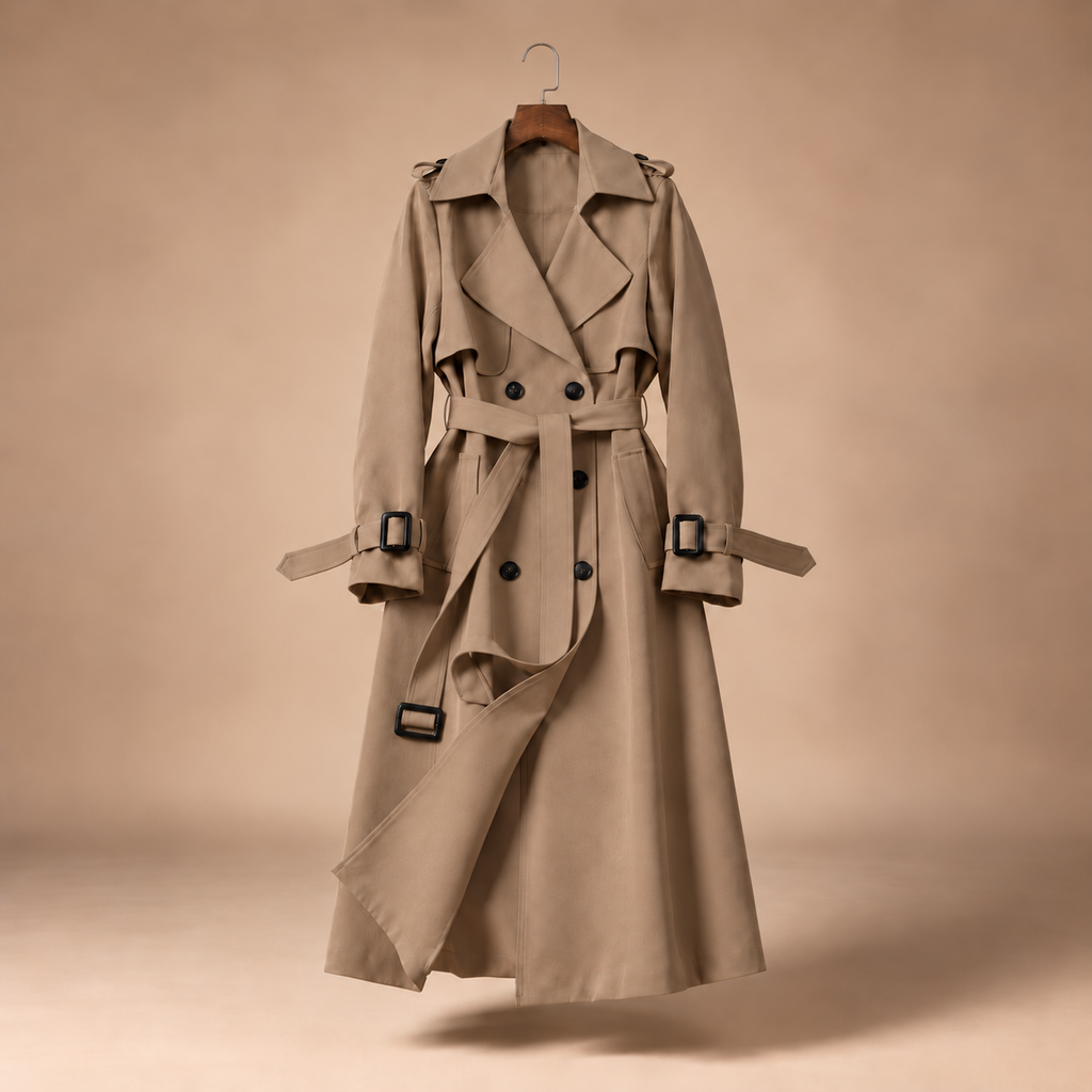Hannelore | Damen Trench Coat mit Gürtel und weitem Schnitt