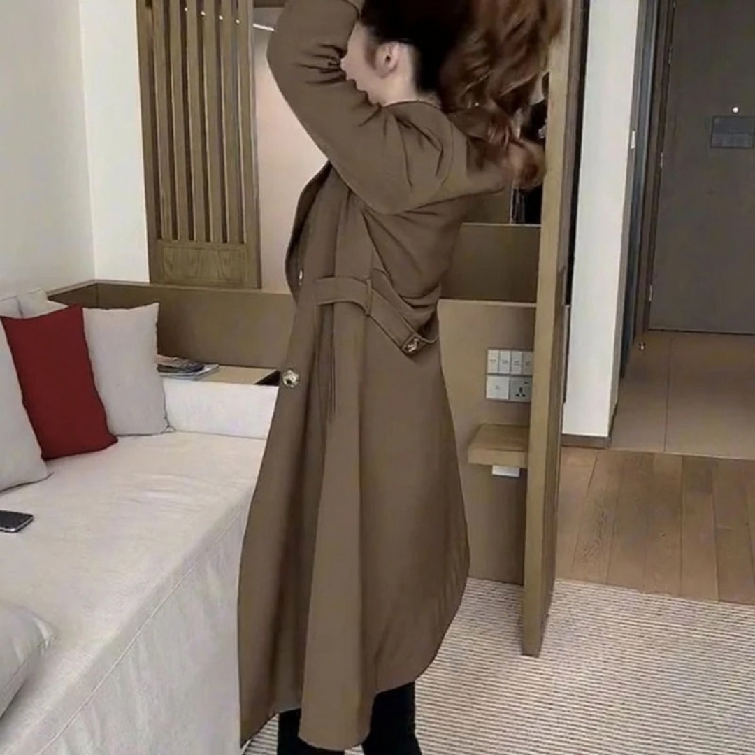 Hanni | Damen Lange Winterjacke im Zweireiher Stil