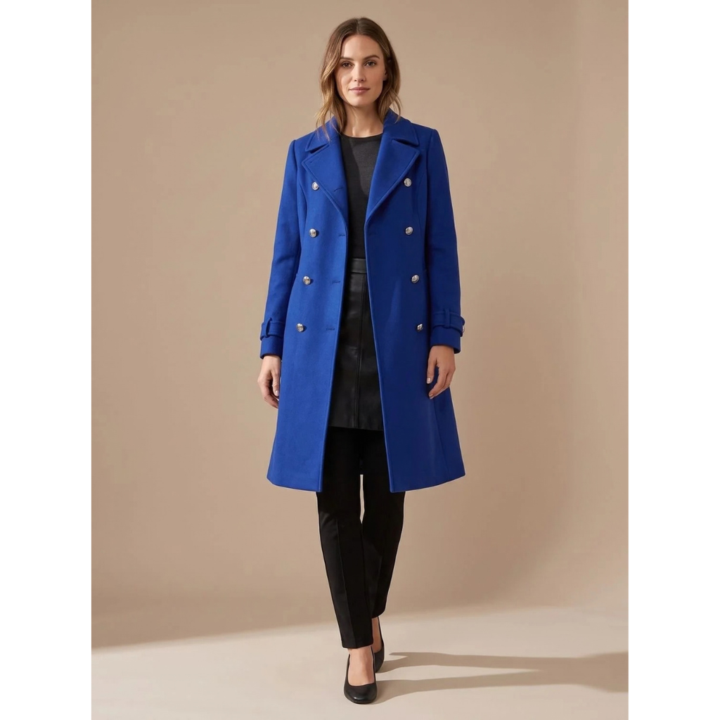 Hanni | Damen Winterjacke im Zweireiher Stil mit Wollmantel