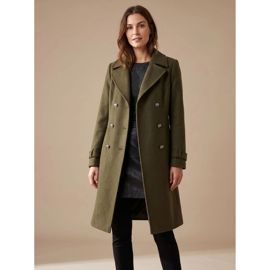 Hanni | Damen Winterjacke im Zweireiher Stil mit Wollmantel