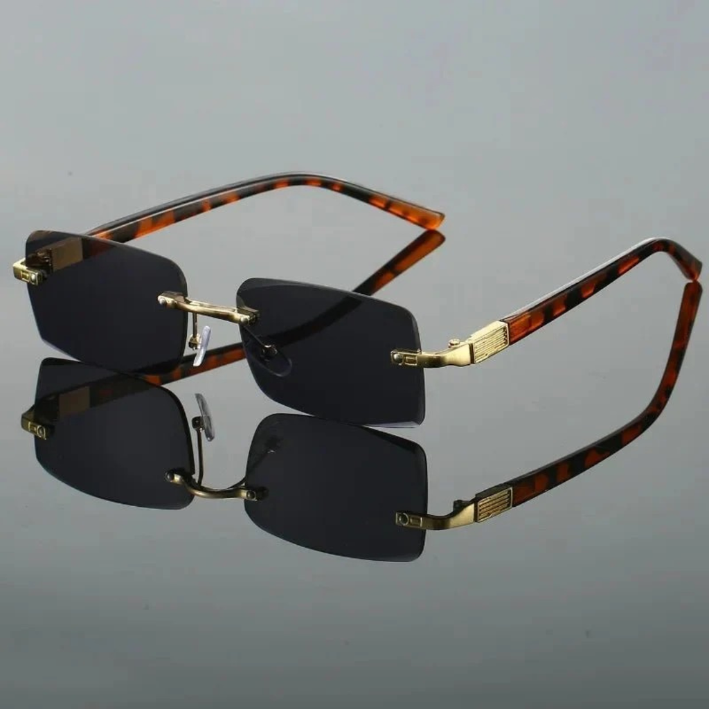 Hazel | Herren Sonnenbrille Randlos Retro Leicht
