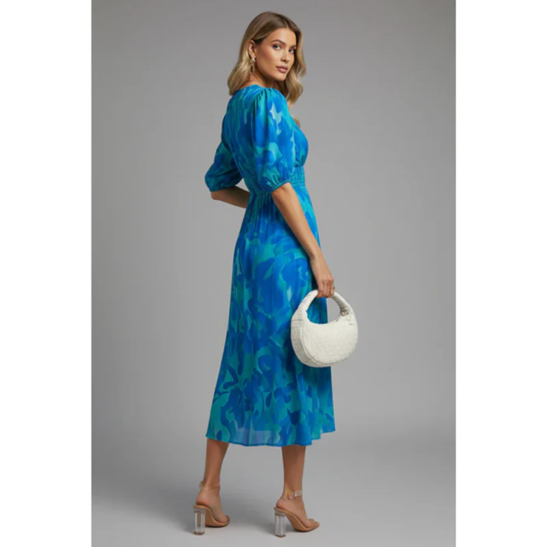 Heidrun | Damen Midikleid Sommer Klassisch Stilvoll