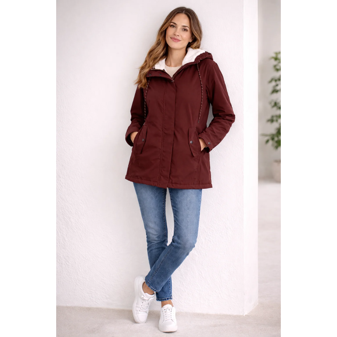 Helena | Damen Lange Wasserdichte Winterjacke mit Kapuze