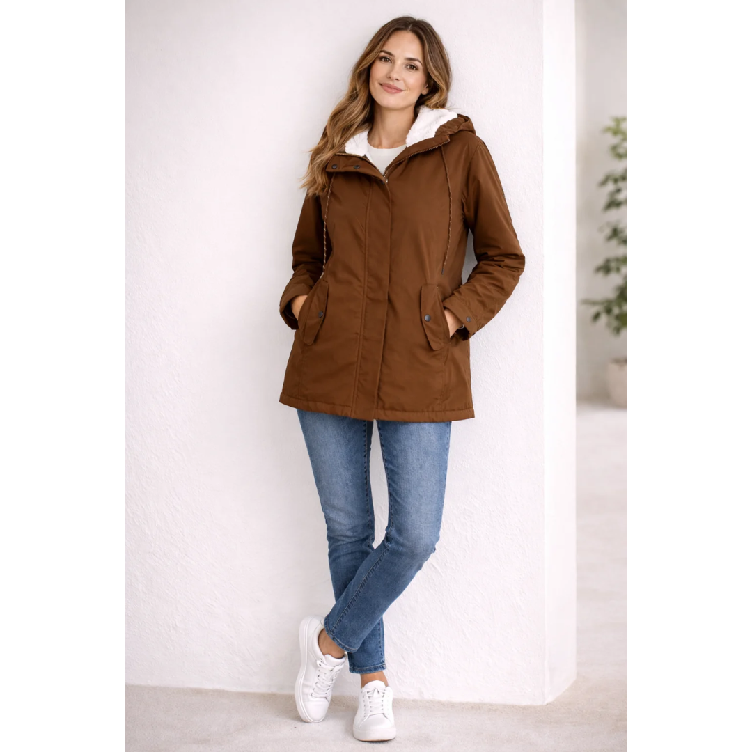 Helena | Damen Lange Wasserdichte Winterjacke mit Kapuze