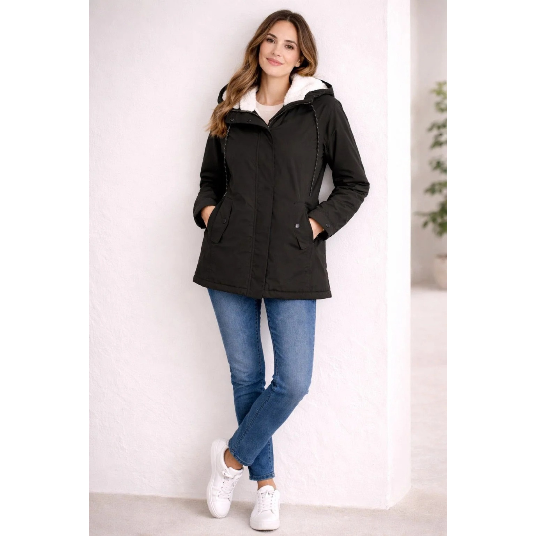 Helena | Damen Lange Wasserdichte Winterjacke mit Kapuze