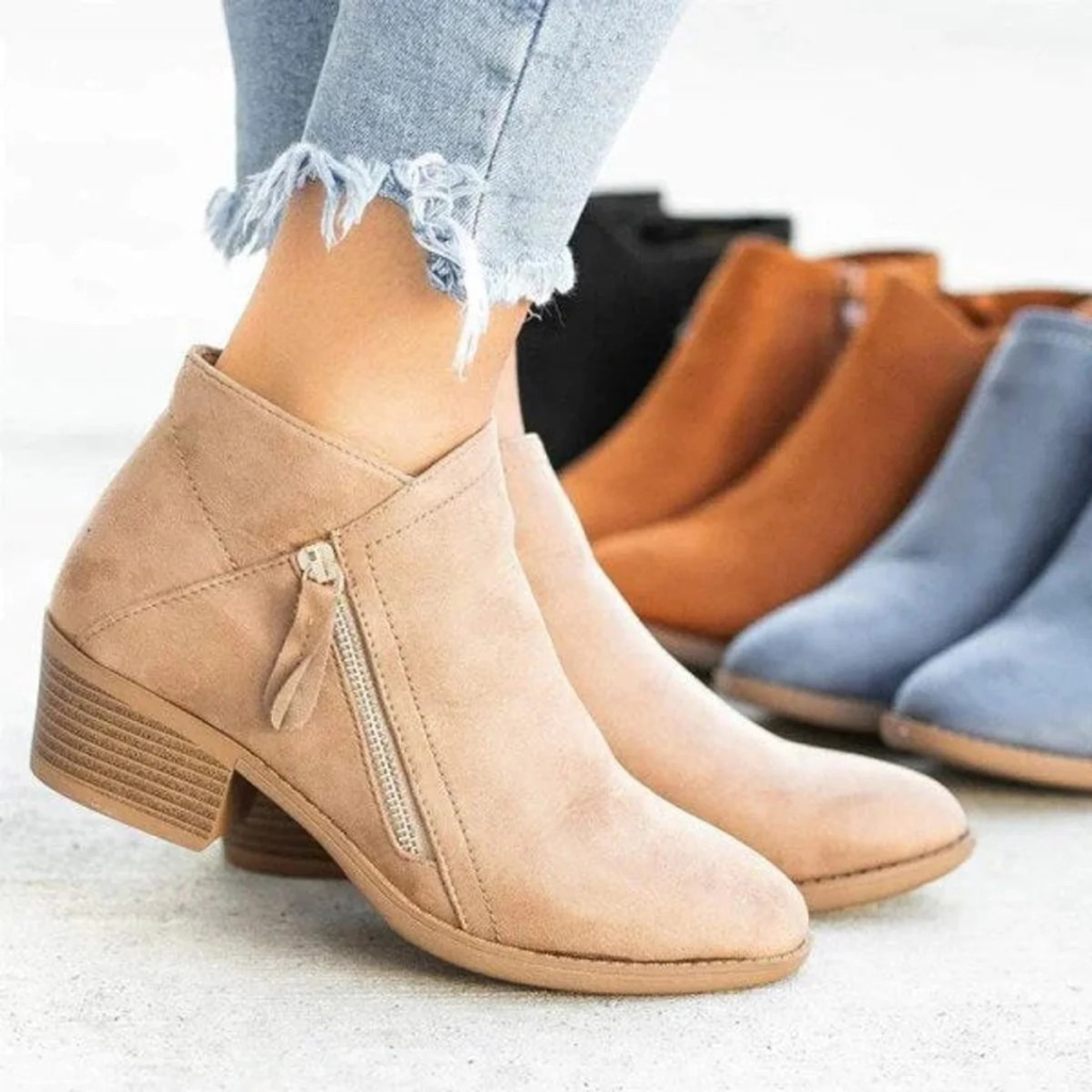 Helena | Damen Orthopädische Stiefeletten mit Reißverschluss und Absatz