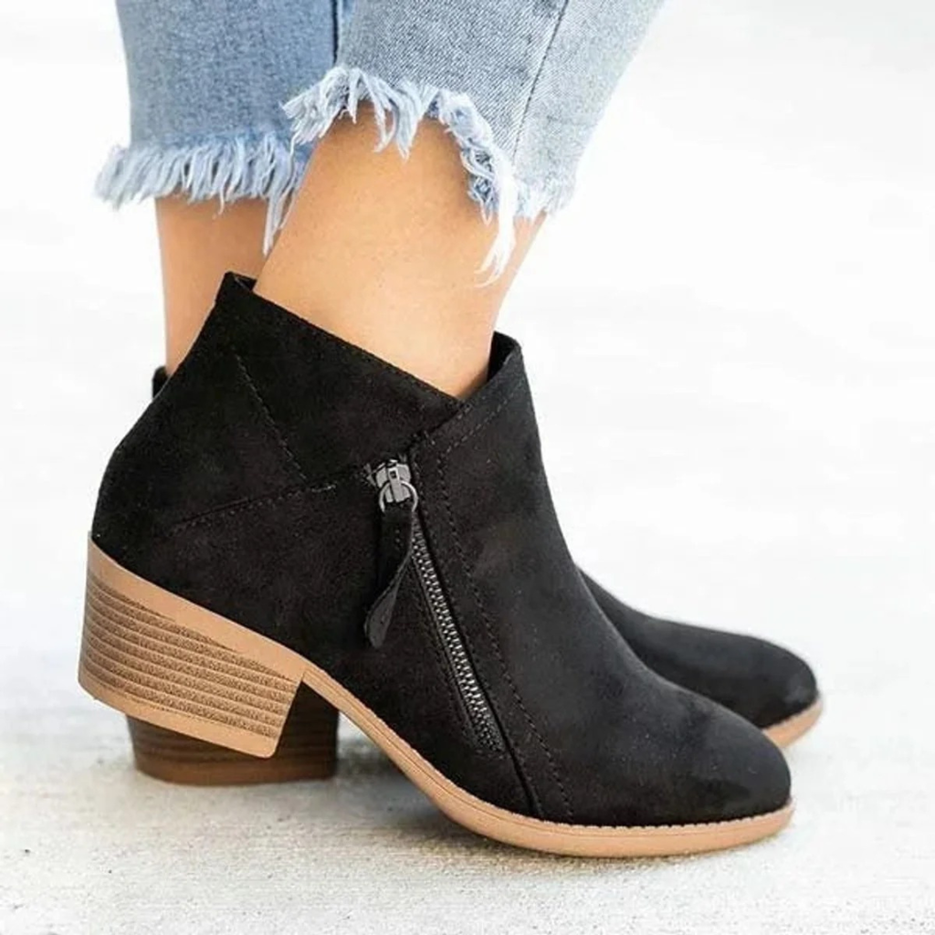Helena | Damen Orthopädische Stiefeletten mit Reißverschluss und Absatz