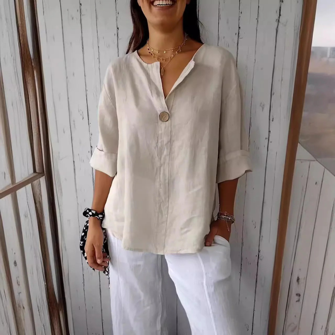 Helene | Damen Bluse Mit V Ausschnitt