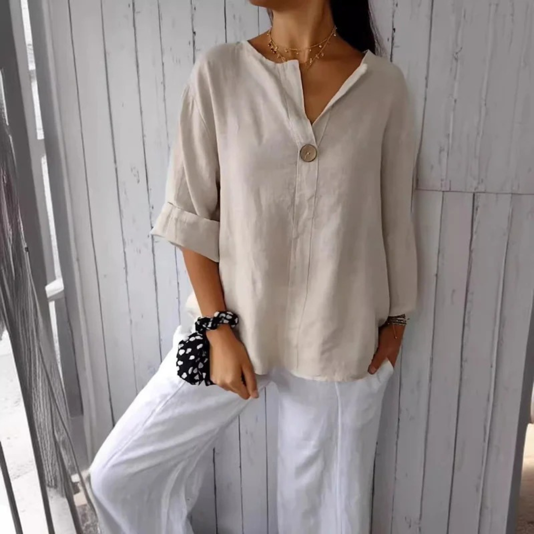 Helene | Damen Bluse Mit V Ausschnitt