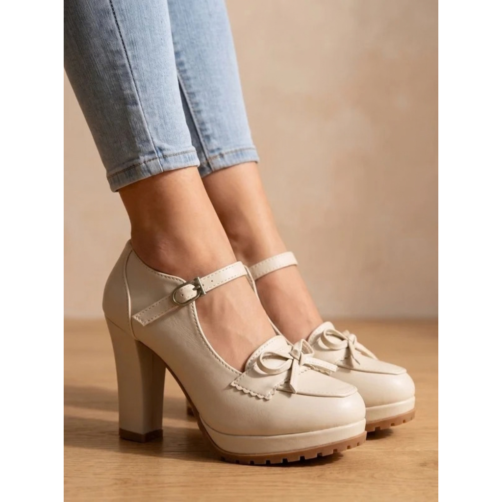 Helene | Damen Orthopädische High Heels mit Schleife und Riemen