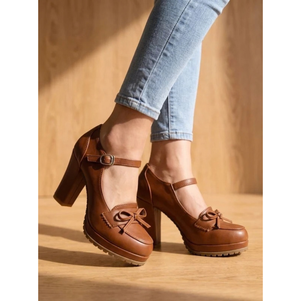 Helene | Damen Orthopädische High Heels mit Schleife und Riemen