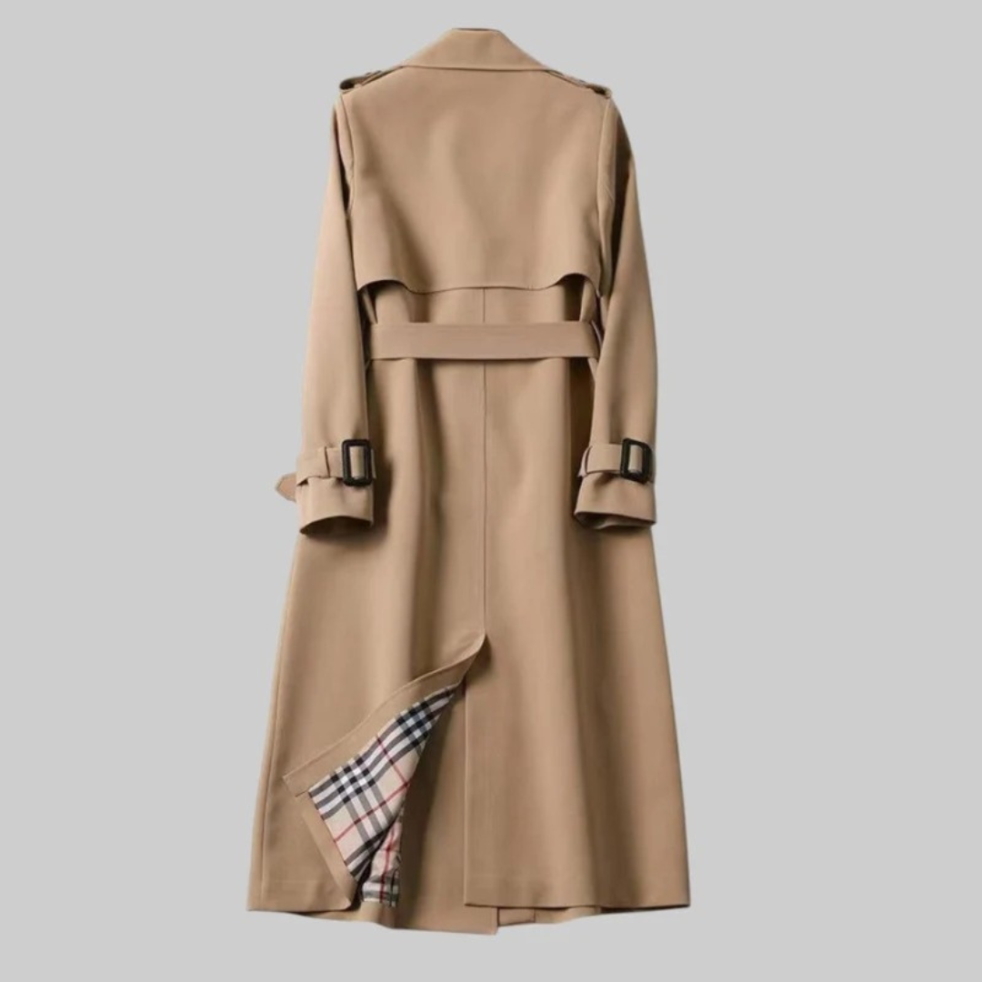 Helga | Damen Langer Trench Coat mit Gürtel