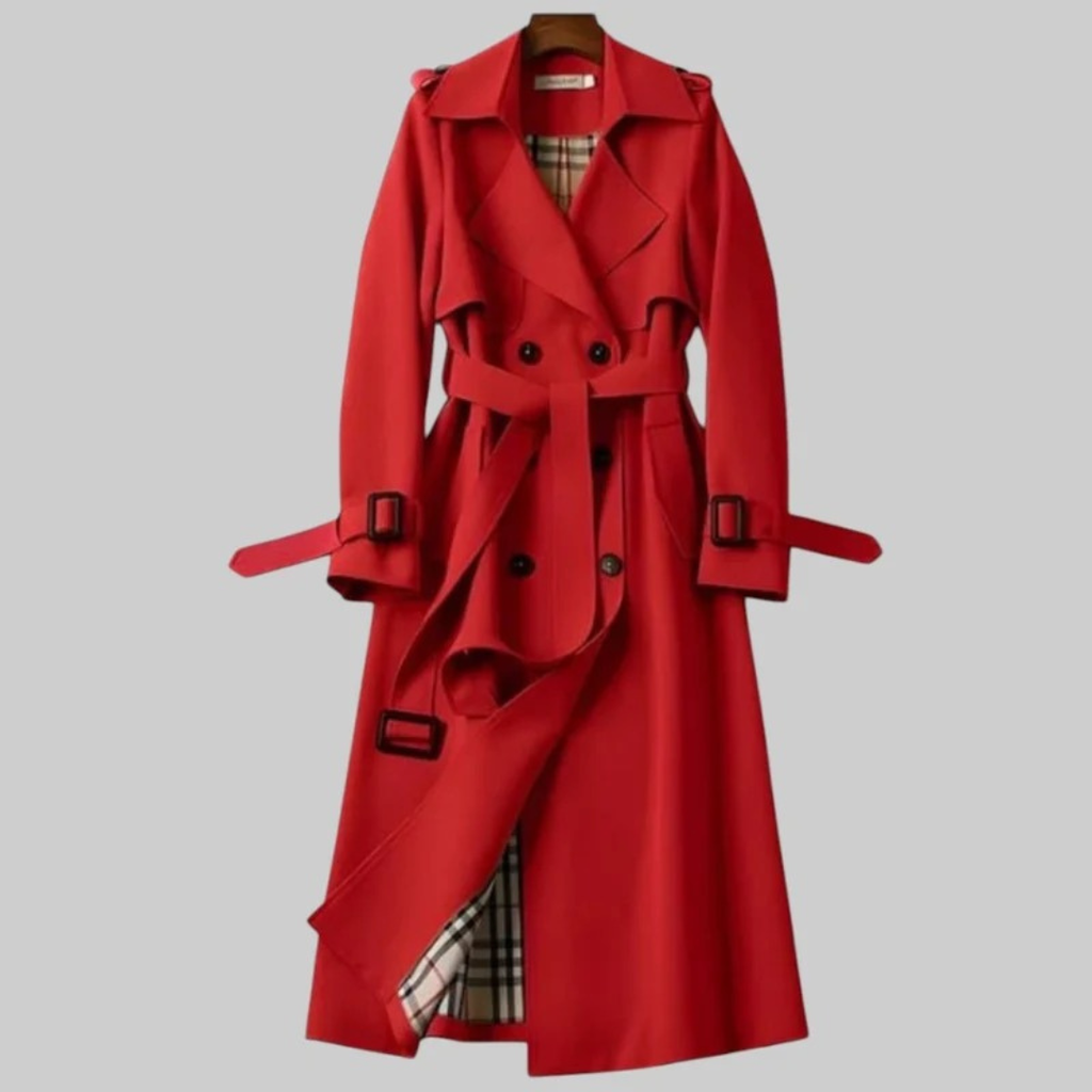 Helga | Damen Langer Trench Coat mit Gürtel