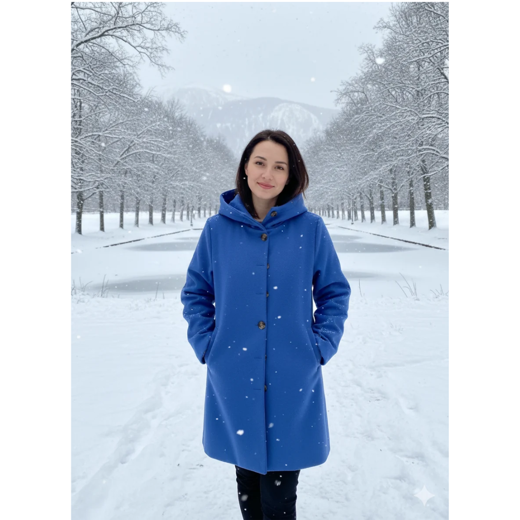 Helga | Damen Winterjacke mit langem Schnitt und Kapuze
