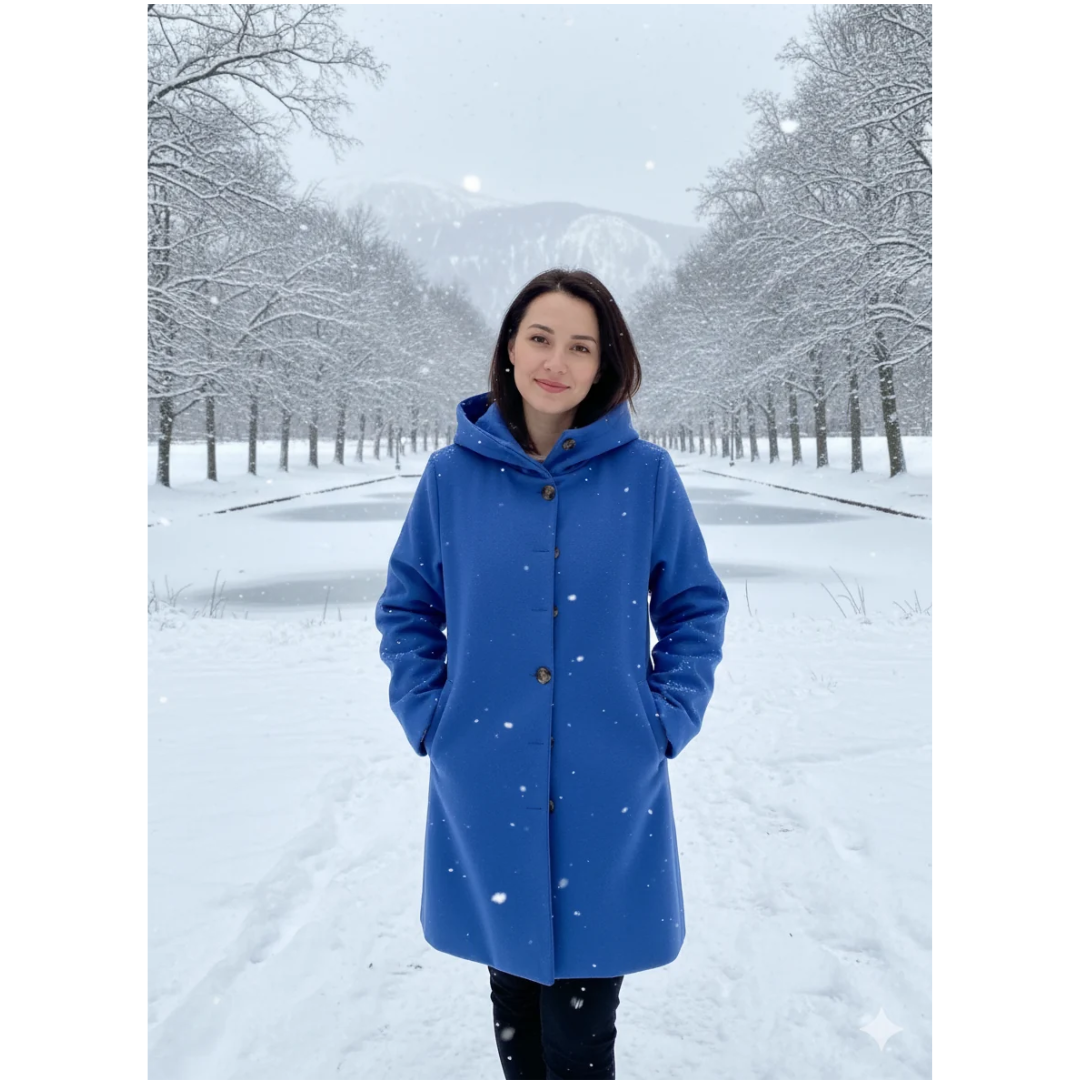 Helga | Damen Winterjacke mit langem Schnitt und Kapuze