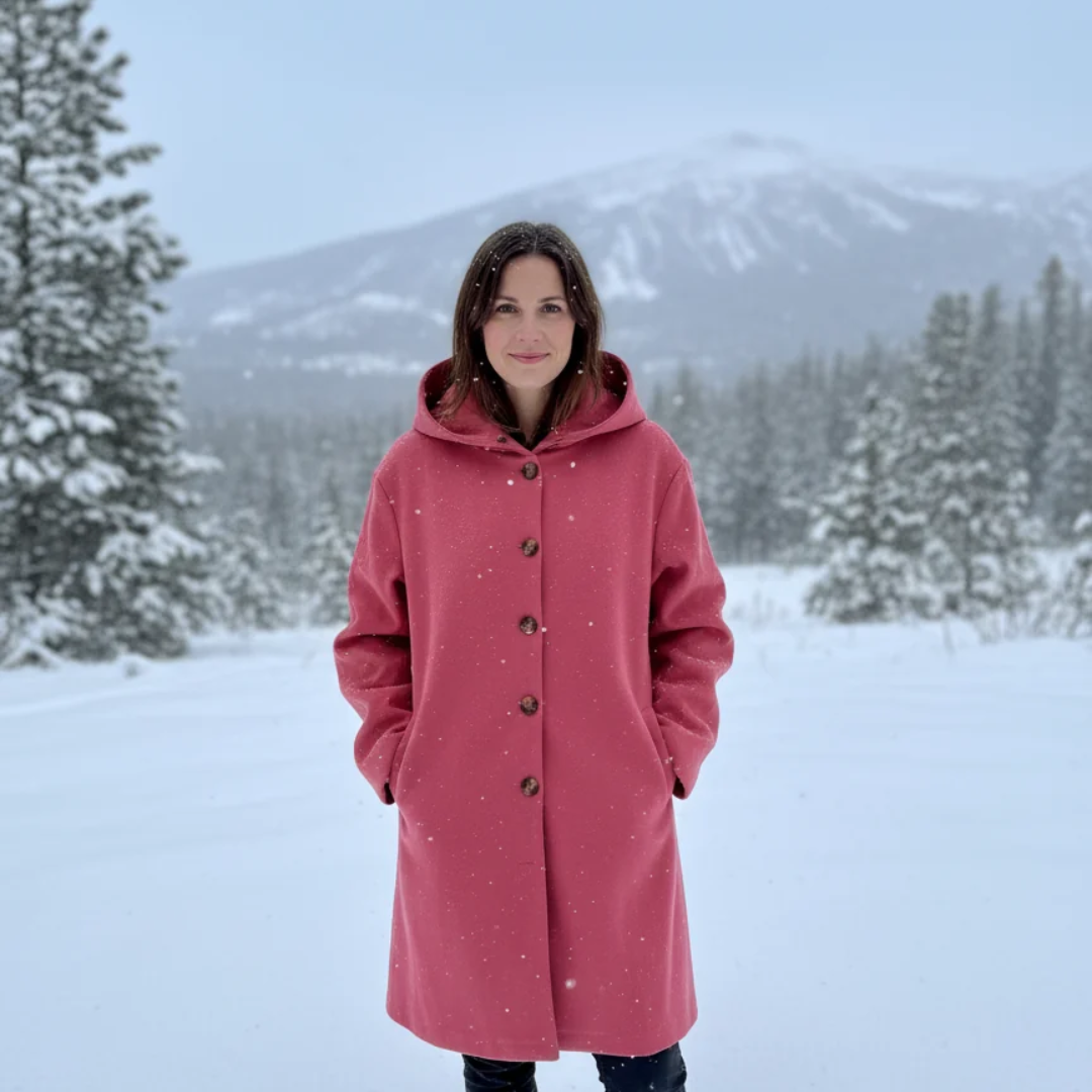 Helga | Damen Winterjacke mit langem Schnitt und Kapuze