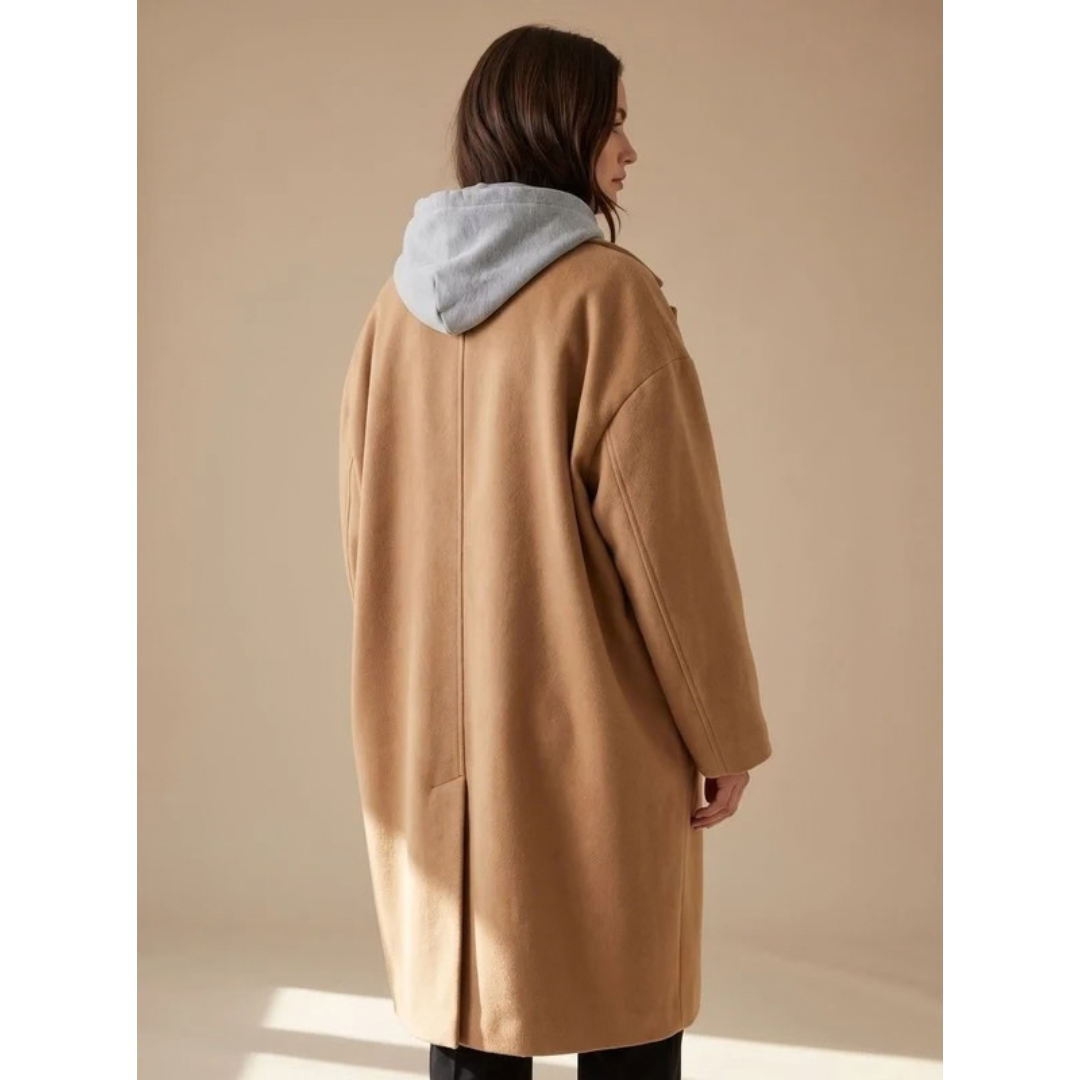Helga | Damen Wollmantel mit Oversize Design und Knöpfen