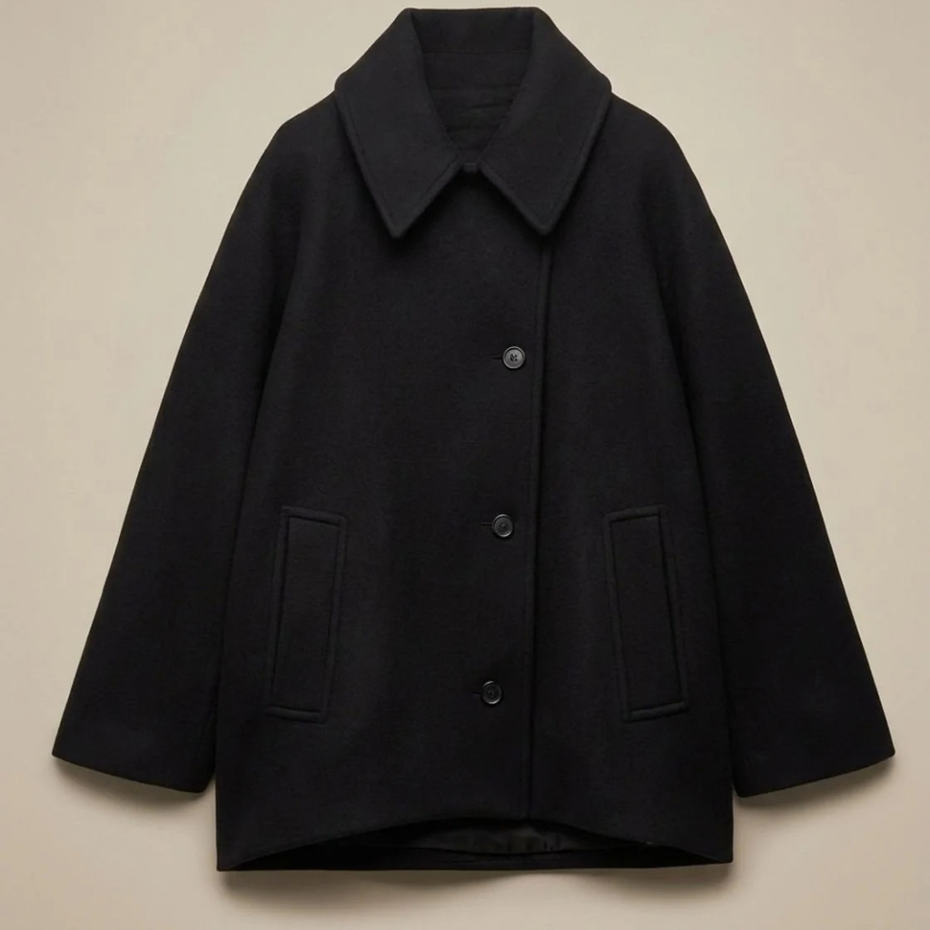 Helga | Damen Wollmantel mit Oversize Design und Knöpfen