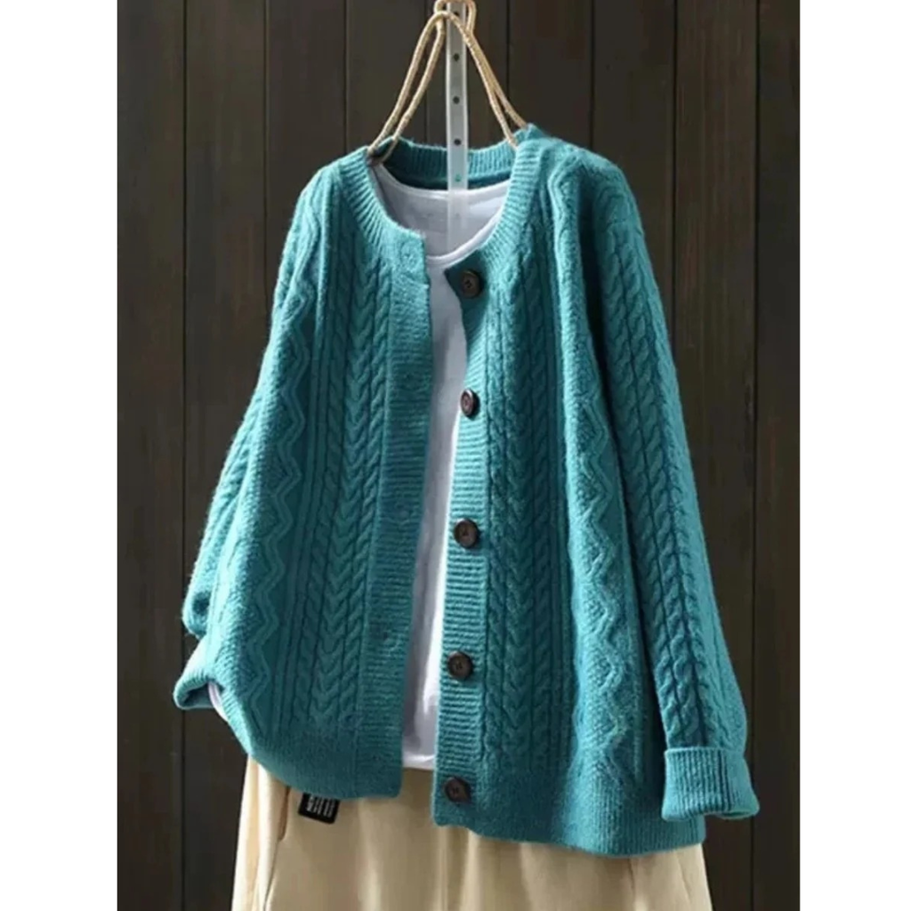 Henrietta | Damen Warme Oversize Strickjacke