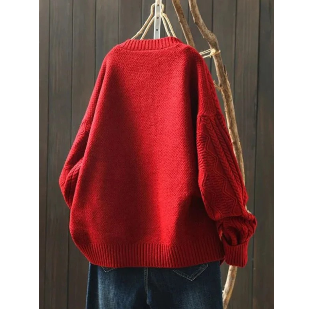 Henrietta | Damen Warme Oversize Strickjacke