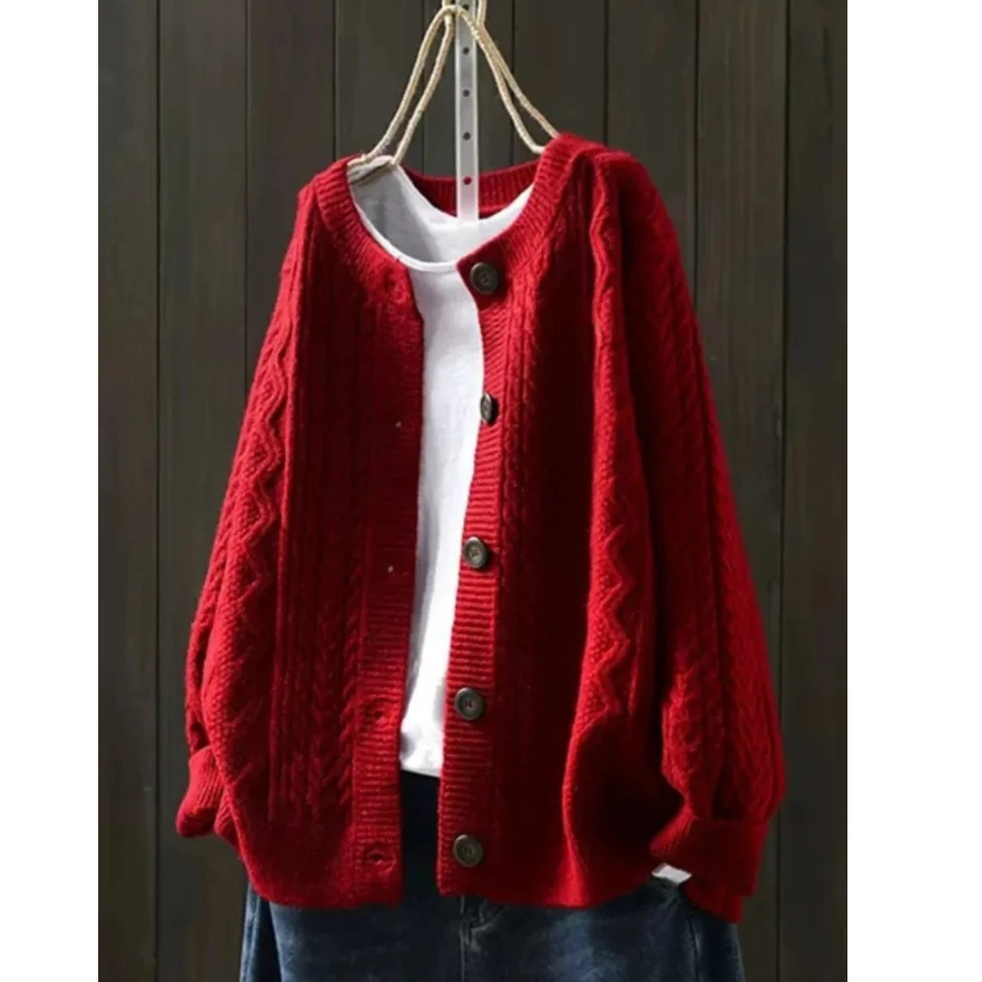 Henrietta | Damen Warme Oversize Strickjacke