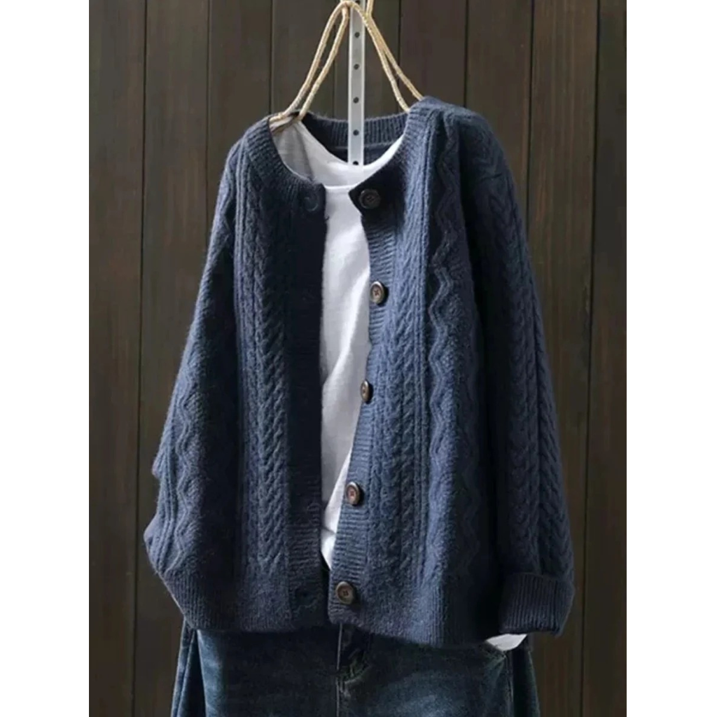 Henrietta | Damen Warme Oversize Strickjacke