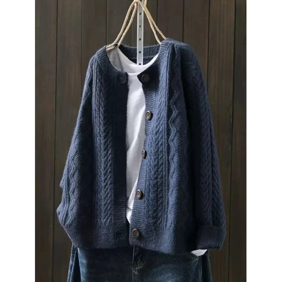 Henrietta | Damen Warme Oversize Strickjacke