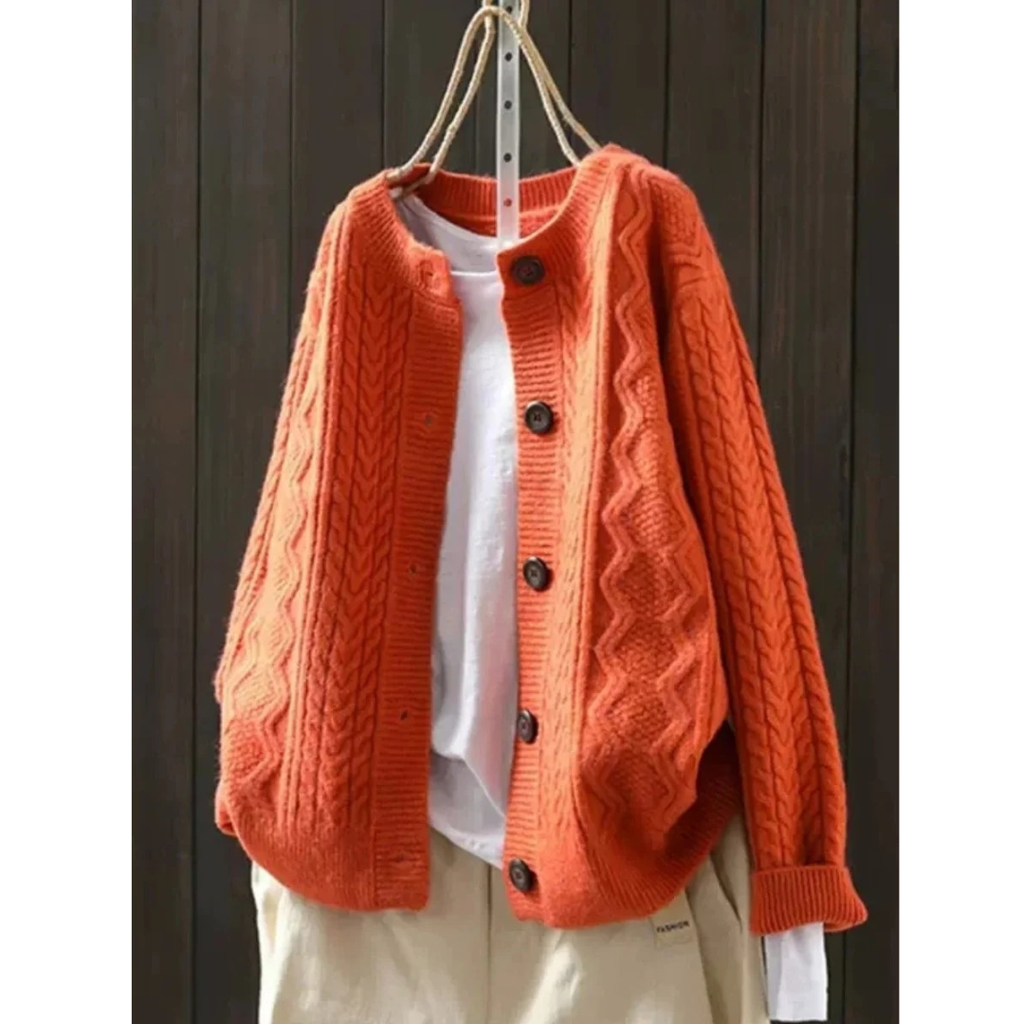 Henrietta | Damen Warme Oversize Strickjacke