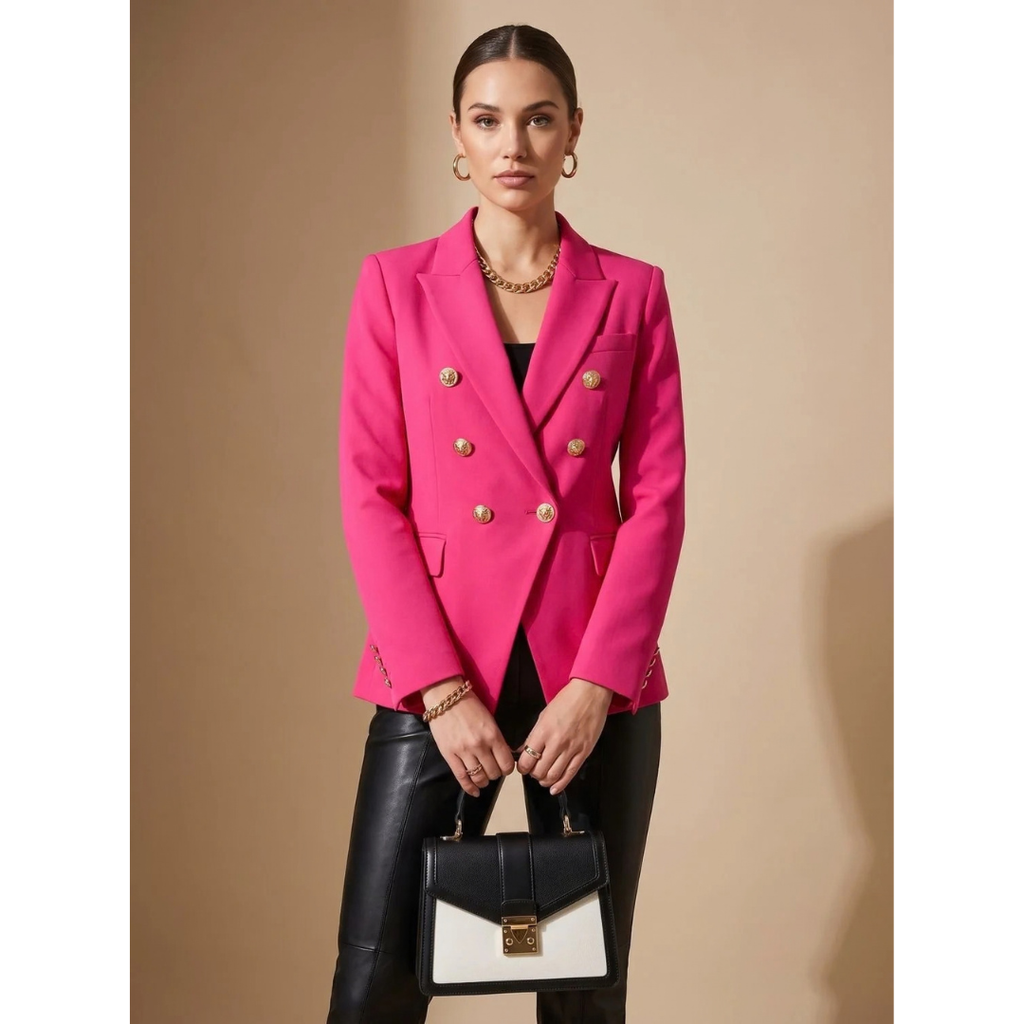 Henriette | Damen Zweireiher Blazer mit goldenen Knöpfen