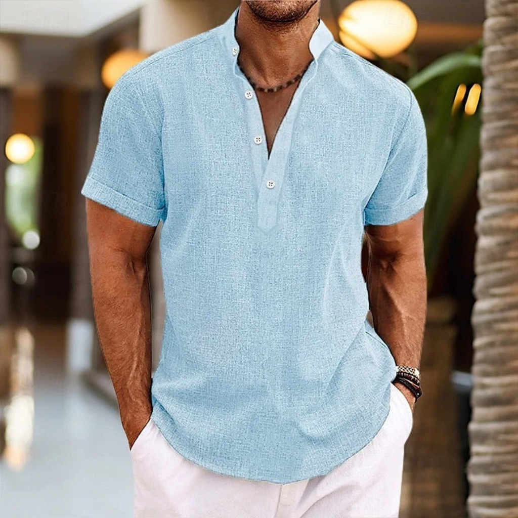 Henrik | Herren Hemd Henley Komfortabel