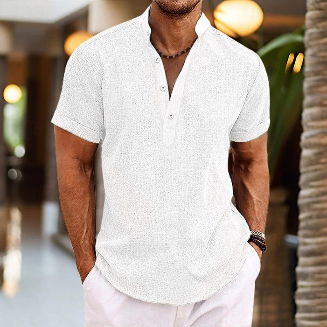 Henrik | Herren Hemd Henley Komfortabel