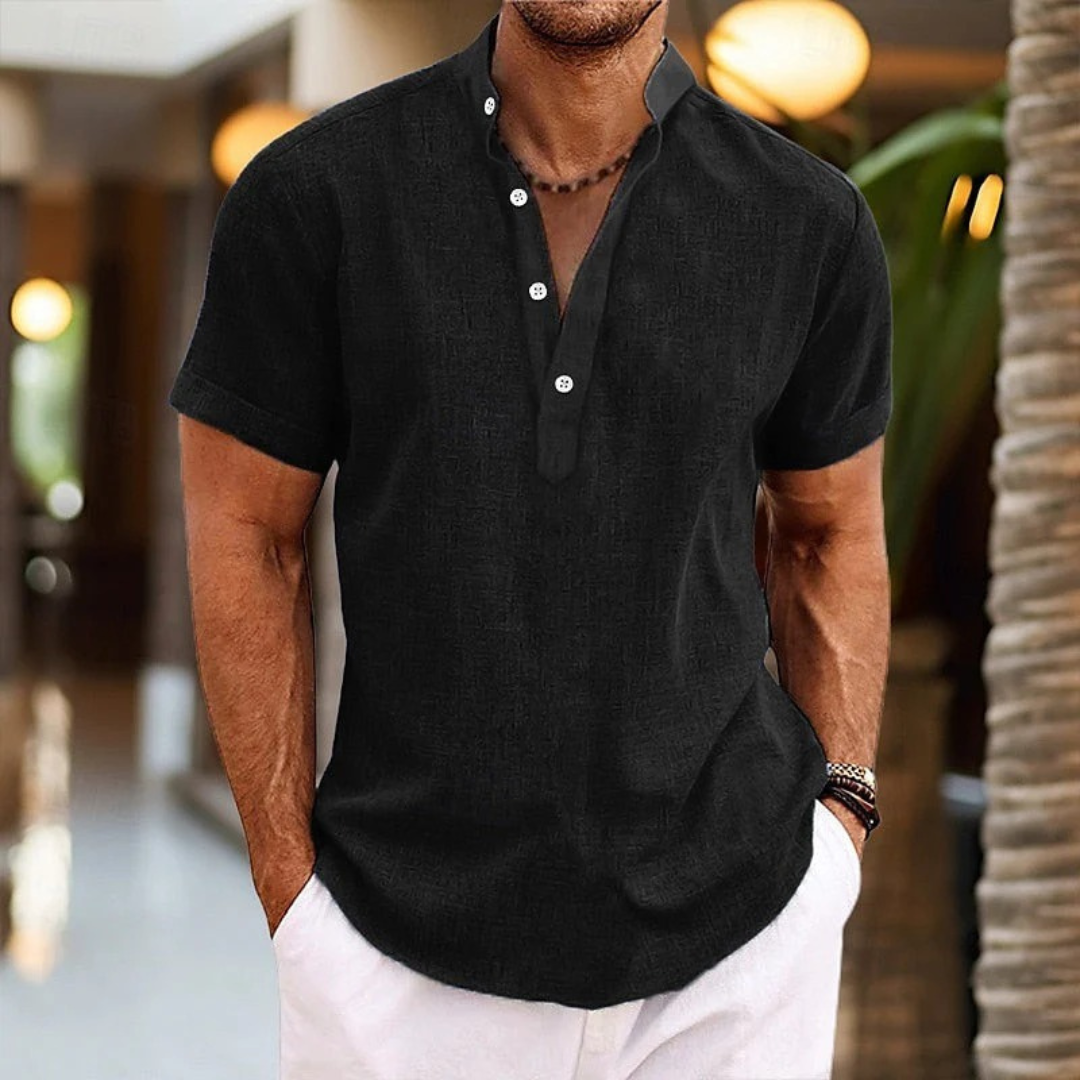 Henrik | Herren Hemd Henley Komfortabel