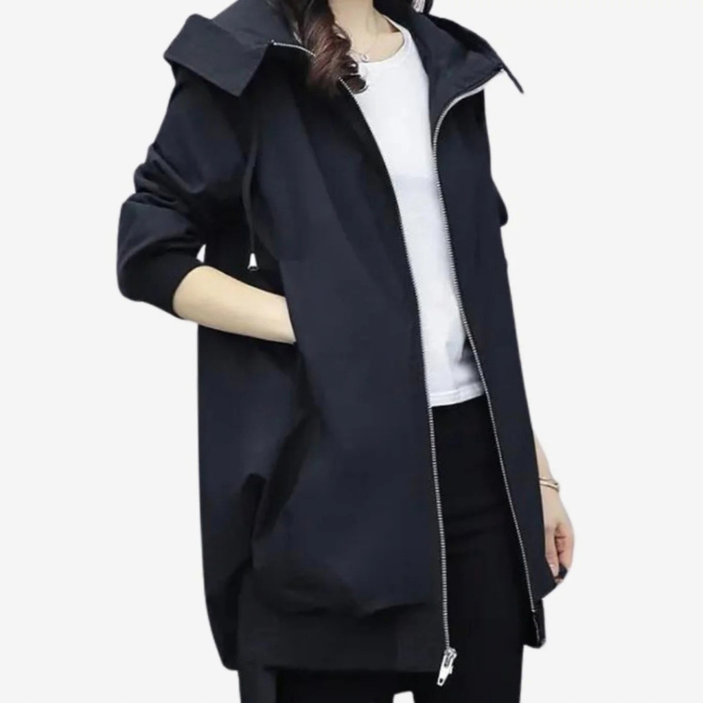 Hermine | Damen Jacke mit Kapuze und Front Reißverschluss