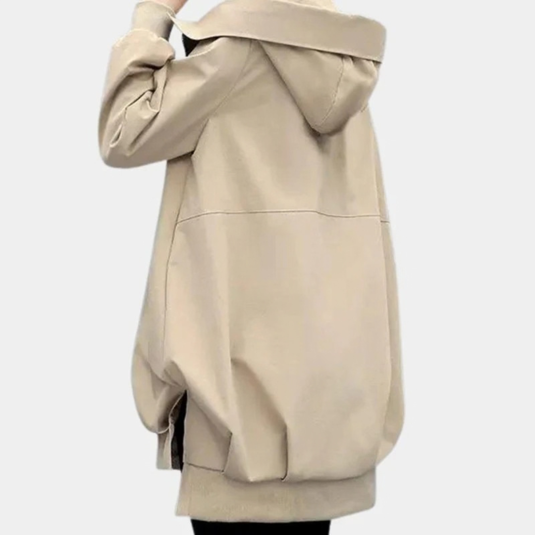 Hermine | Damen Jacke mit Kapuze und Front Reißverschluss