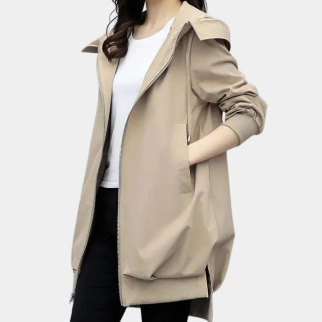 Hermine | Damen Jacke mit Kapuze und Front Reißverschluss