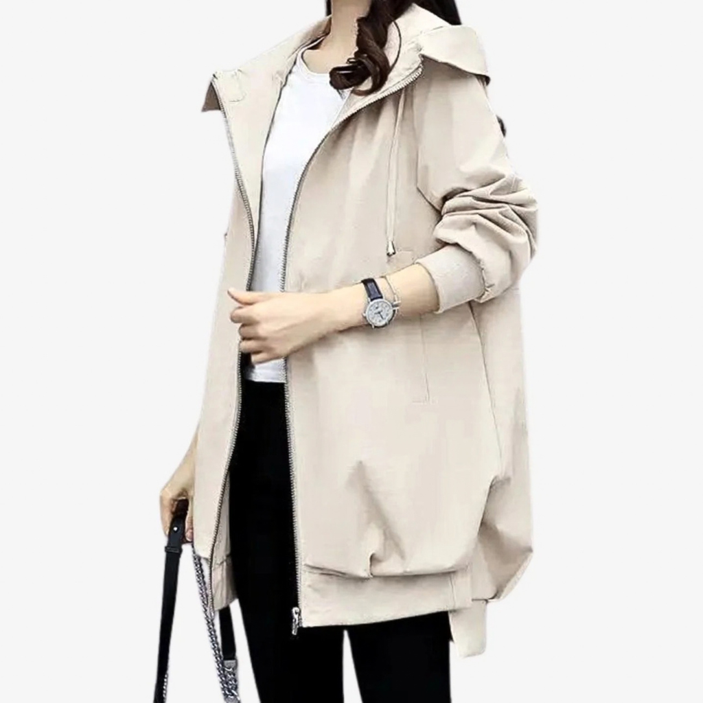Hermine | Damen Jacke mit Kapuze und Front Reißverschluss