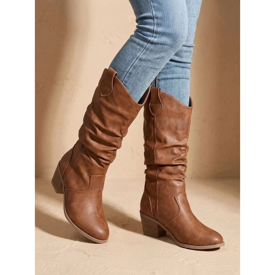 Hermine | Damen Westernstiefel mit extra weitem Schaft und Absatz
